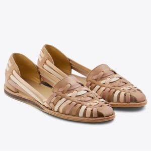 Nisolo Huarache sandals in Almond Colorblock NEW IN BOX